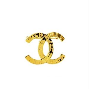 Chanel Gold Logo Brooch
